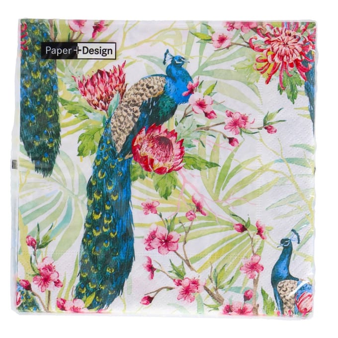 Servetten Tropic Peacock 33x33 cm