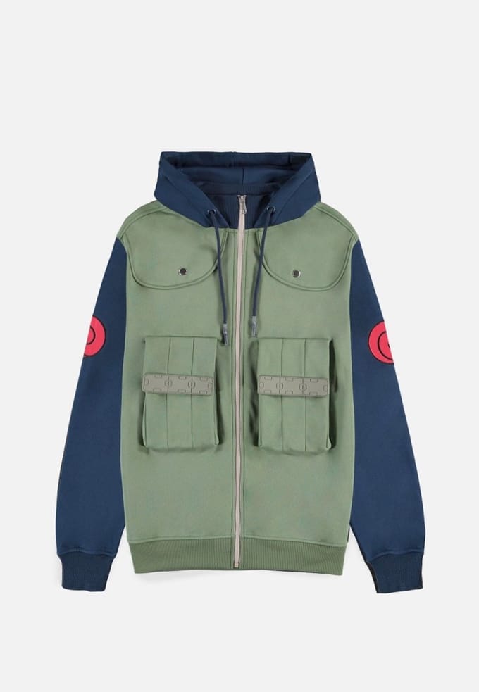 Naruto - Kakashi Hatake Novelty Vest met capuchon - M - Groen/Blauw