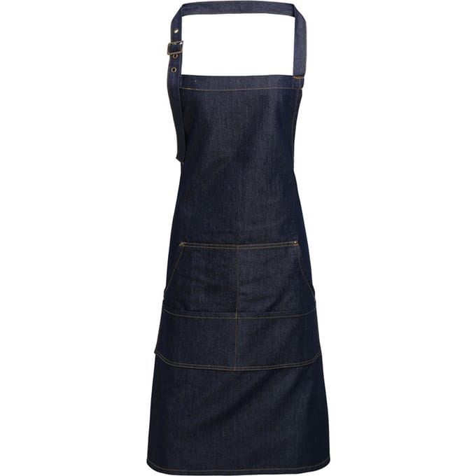 Premier Unisex Volwassenenschort met zakken (Indigo Denim)