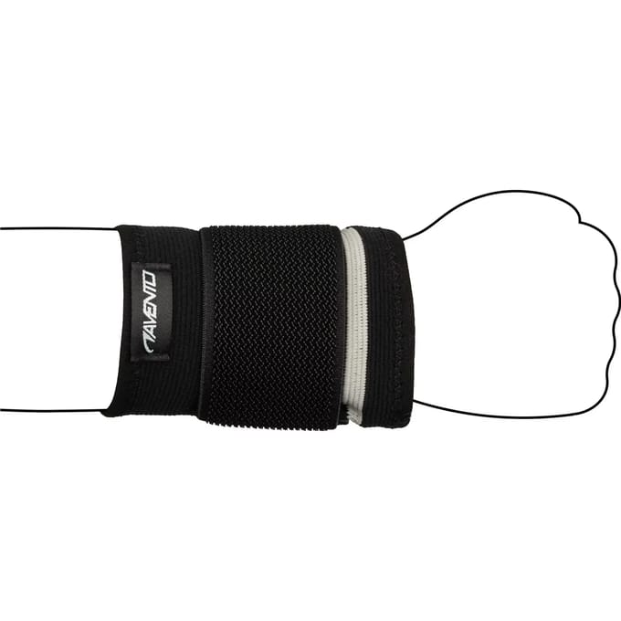 Avento Pols Compressie Bandage - Zwart/Zilvergrijs - S/M