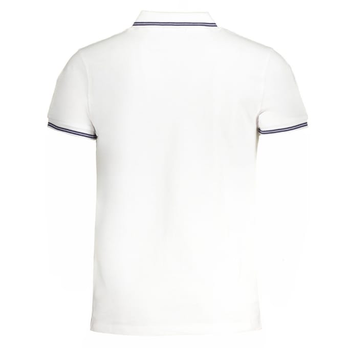 Cavalli Class Tipped Col Blauwe Logo Witte Polo Shirt