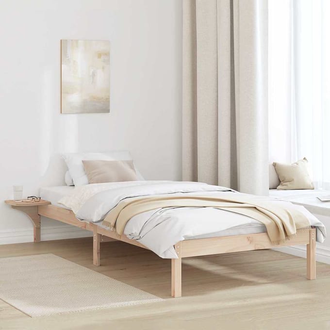 vidaXL - Bedframe - Naturel - 90 - x - 200 - cm - Massief - grenenhout