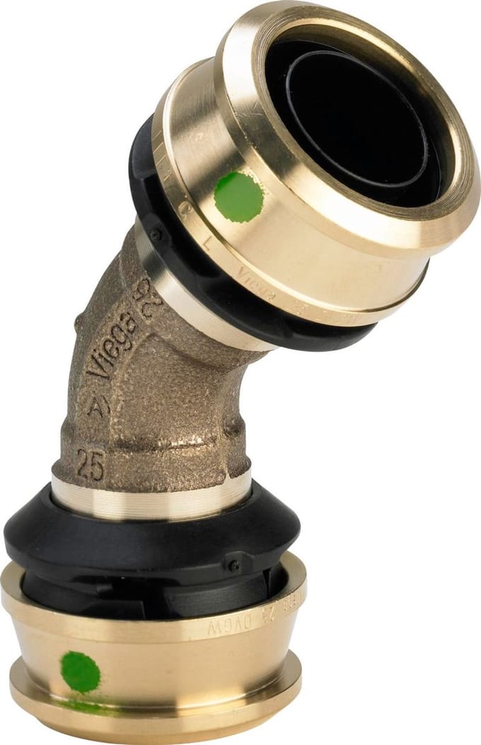 Viega Raxofix-bocht 45 graden, d 50mm siliciumbrons Model 5326, 647100