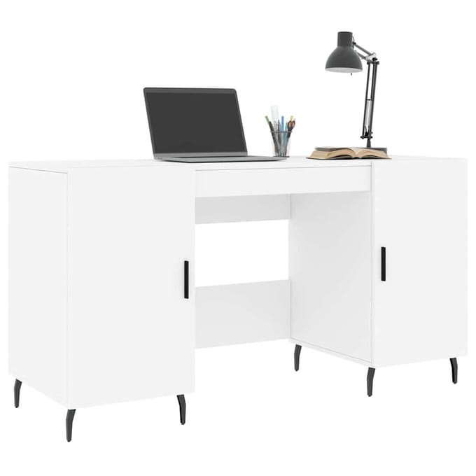 vidaXL - Bureau - 140x50x75 - cm - bewerkt - hout - wit