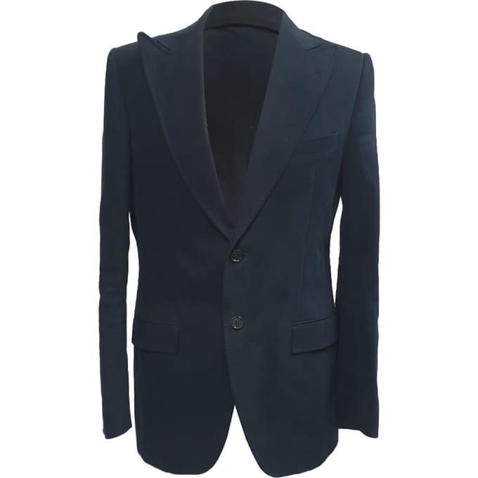 Dolce & Gabbana single-breasted blazer met zakken in marineblauw katoen