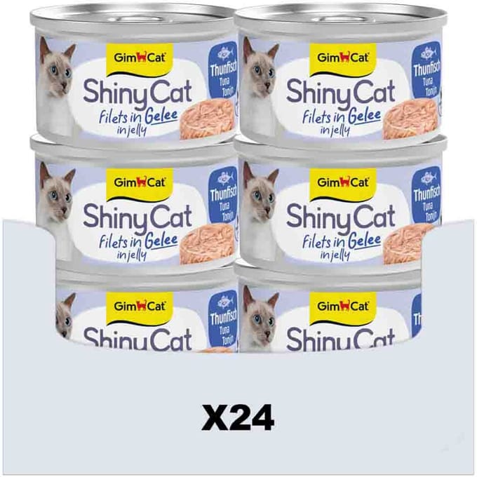 24 x 70 g - GimCat ShinyCat Filets in jelly tonijn