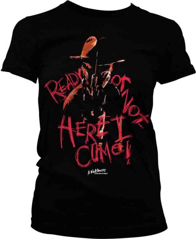 A Nightmare On Elm Street Dames Tshirt -M- Here I Come Zwart