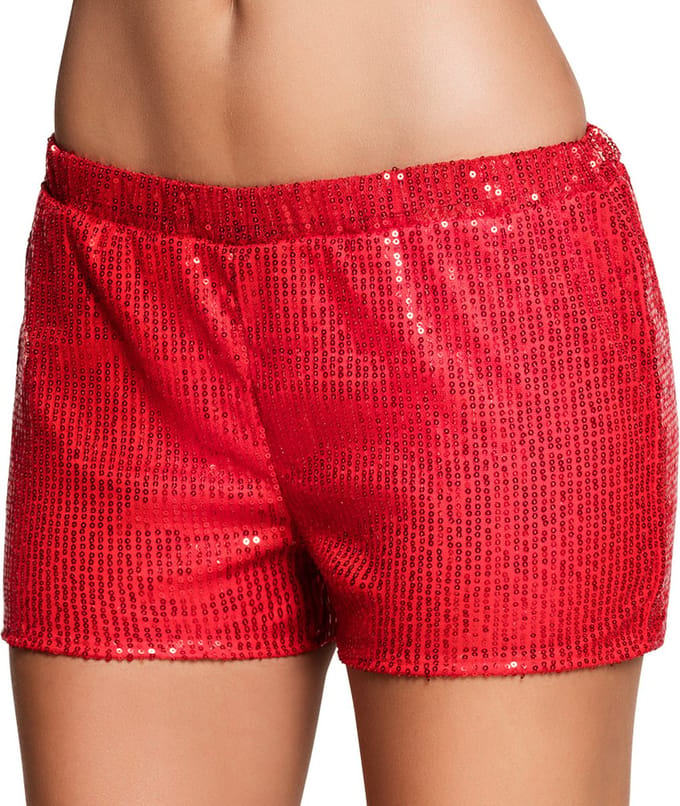 Boland - Hotpants Sequins rood (M) - Volwassenen - Danser/danseres - 80's & 90's - Disco