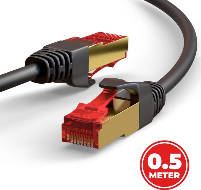 ProFPS Ethernet Kabel Cat 8 - 0.5 Meter - Netwerkkabel - 40Gbps - RJ45