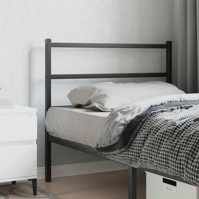 vidaXL - Vervangend - hoofdbord - 100 - cm - metaal - zwart