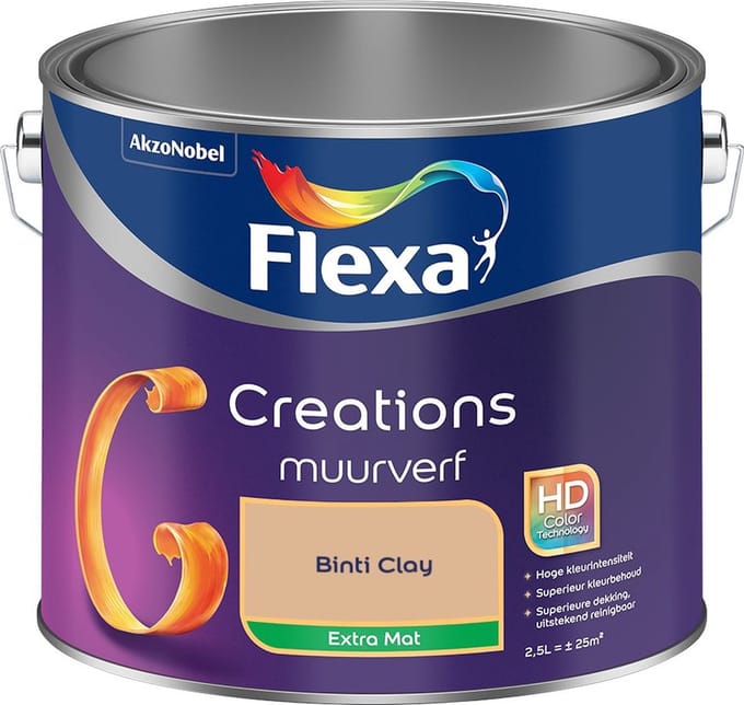 Flexa - Creations Muurverf Extra Mat - Binti Clay - Mengverf - 2,5 L