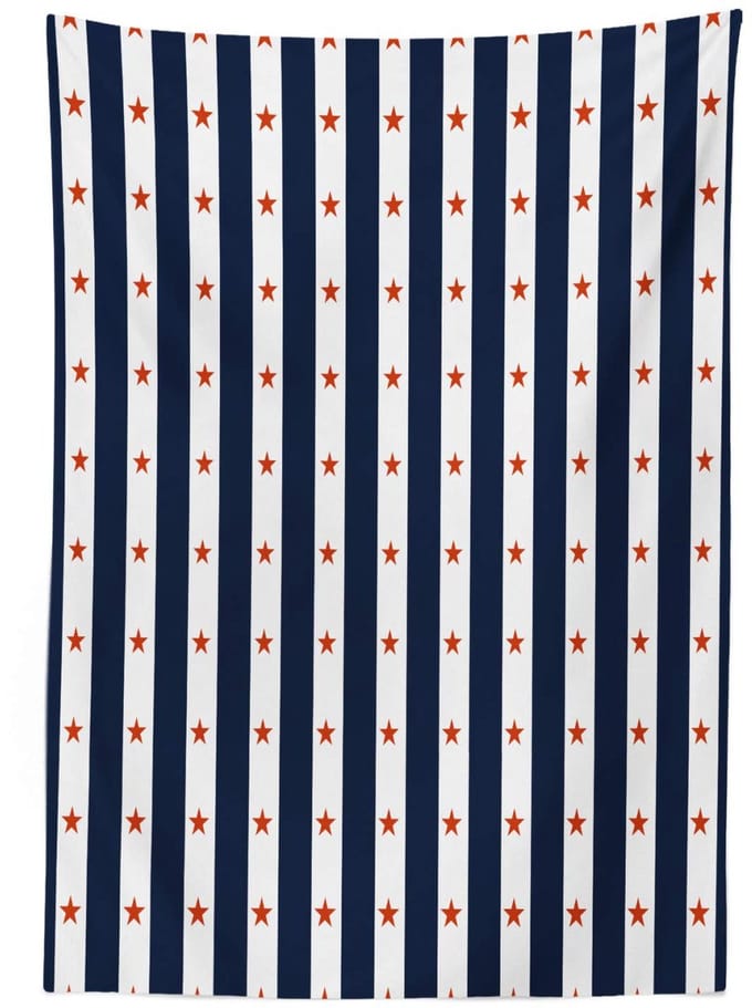 ABAKUHAUS Tafelkleed 140x200 – satijnmix – indigo/wit/rood – machinewasbaar