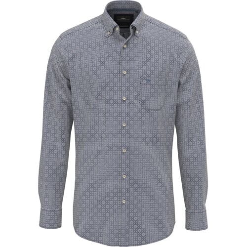Fynch-Hatton Overhemd Graphic Pattern Button-Down Navy / male
