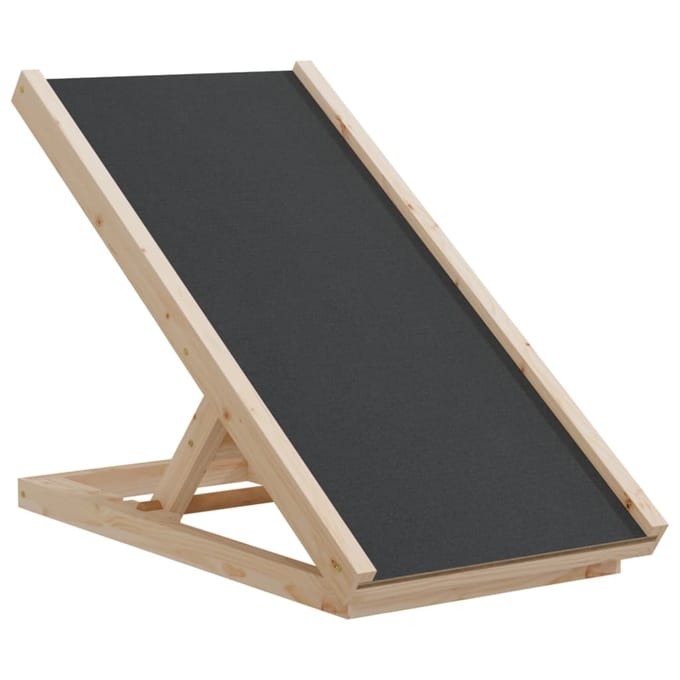 vidaXL - Hondenloopplank - 70x35 - cm - massief - vurenhout - grijs