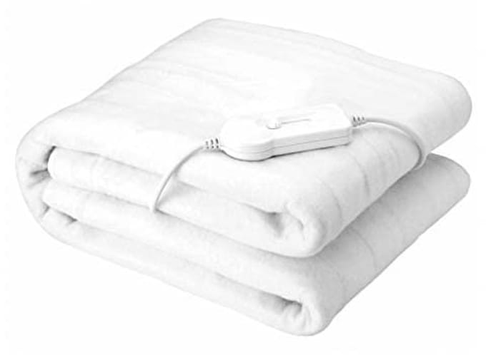 Luxe elektrische deken polar fleece eenpersoons verwarmd met LED-controller en 2 warmte-instellingen
