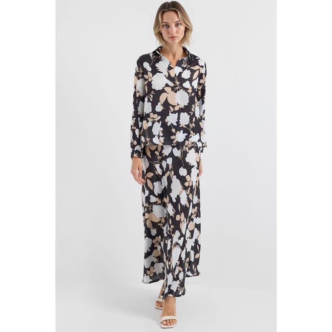 Lange Mouwen Bloemige Twee-delige Co-ord Set