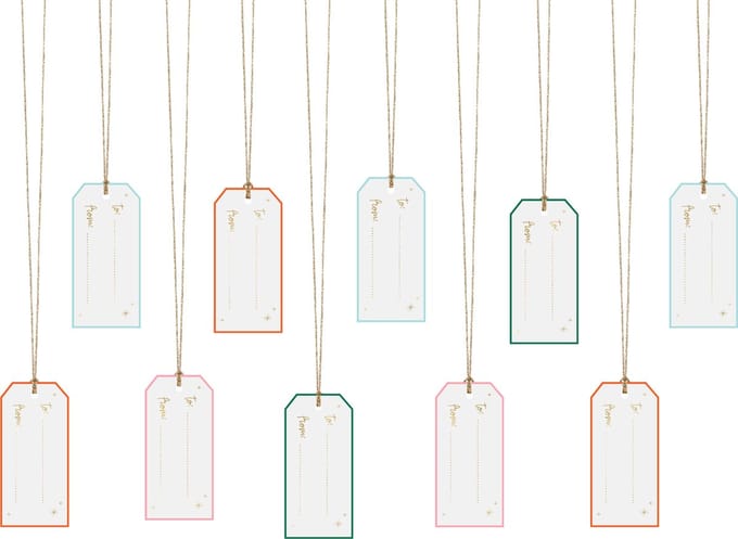 Gift tags mix - 12 stuks