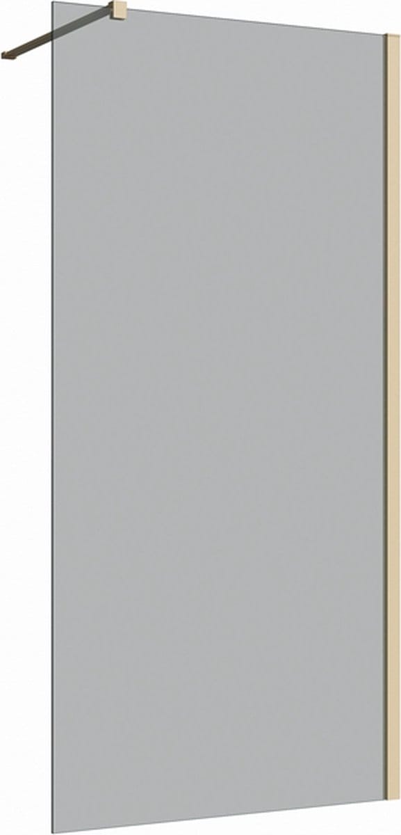 Inloopdouche 110x200 8mm Nano glas mat goud serie Silvio Rookglas