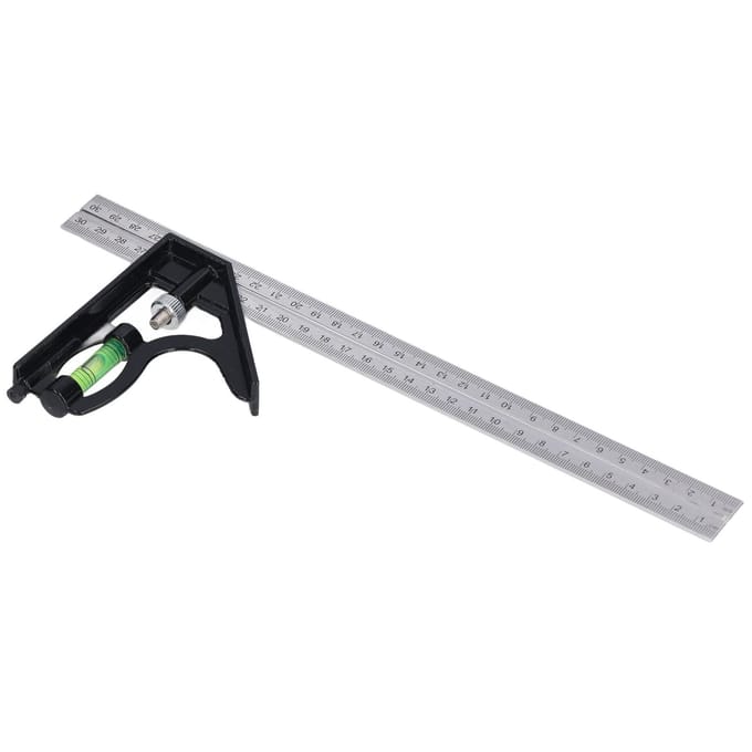 Combinatievierk Roestvrij Staal Timmermansliniaal Meetinstrument voor Houtbewerking Constructie gray