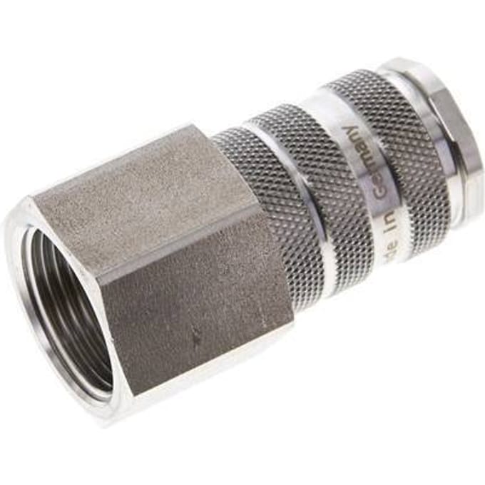 RVS DN 10 Luchtkoppeling Snelkoppeling G 3/4 inch Binnendraad - CLS10-F-SSL-P-034
