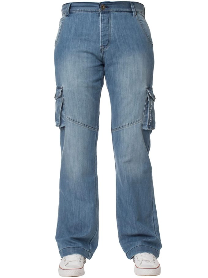 Kruze heren Cargo Combat Jeans - Lichtblauw