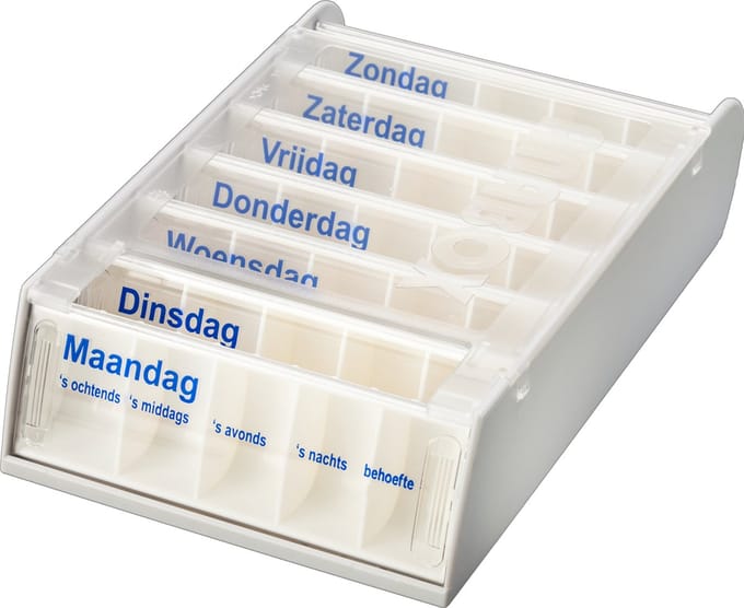 Able2 Medicijndoos voor 7 dagen - Anabox wit - Pillendoos - Medicijndoos