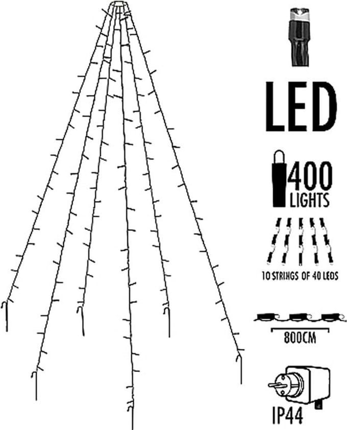 Valetti Vlaggenmast Verlichting - 800cm - 400 LED's
