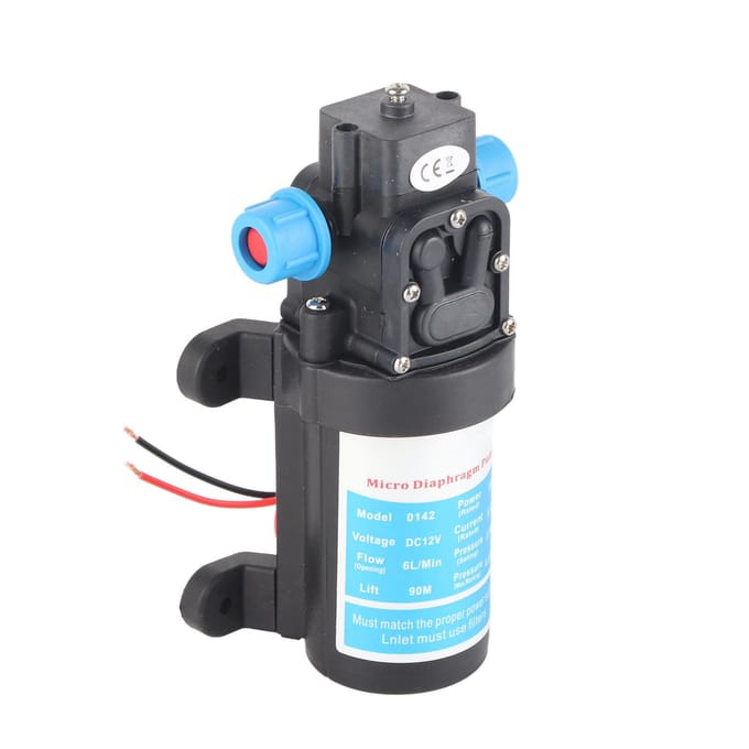 Micro Pompe à Diaphragme Électrique Haute Pression DC Auto-Amorçante Boost Lavage de Voiture Nettoyage 6L/min 12V 500mA