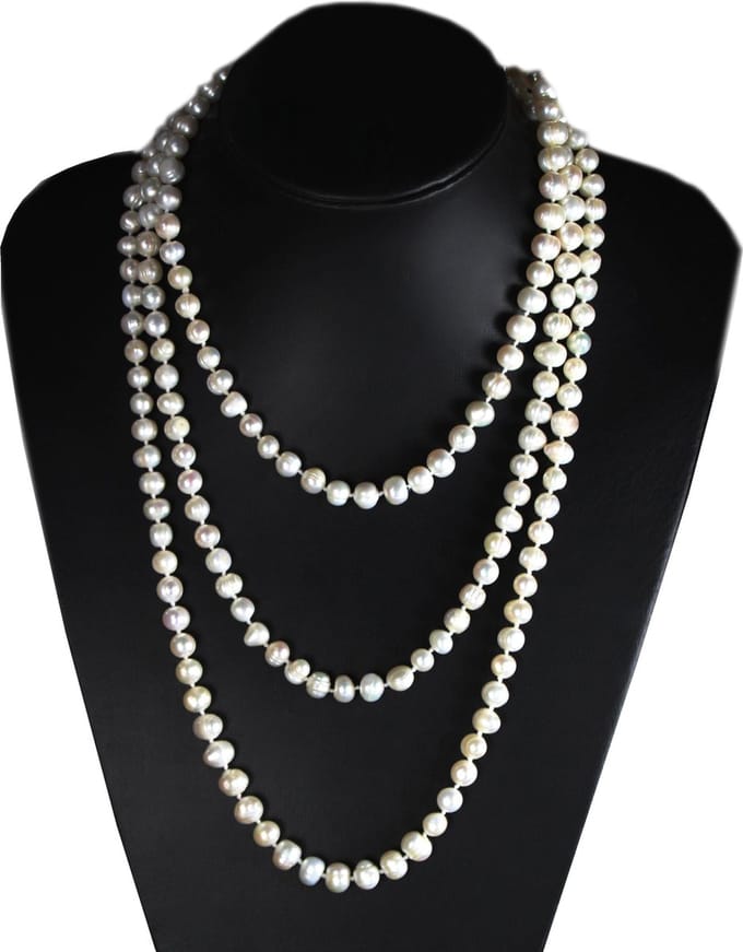Lange Parelketting - Zoetwaterparels - Halsketting - 160cm
