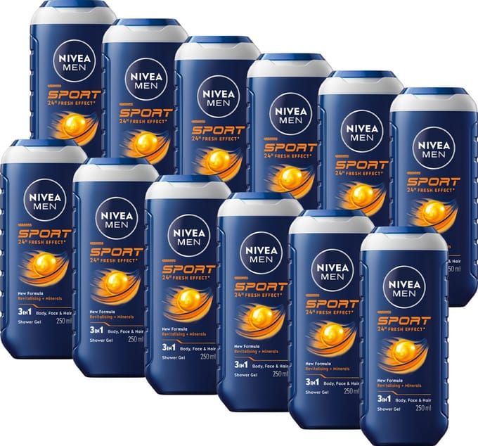 12x Nivea Men Sport Douchegel 250 ml