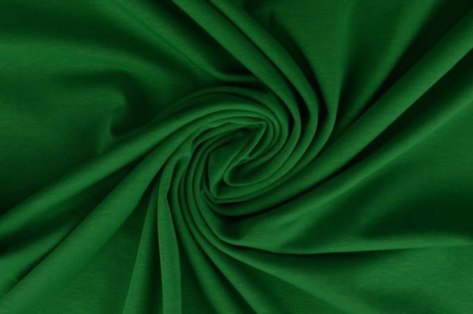 Katoen tricot stof - Groen - 10 meter