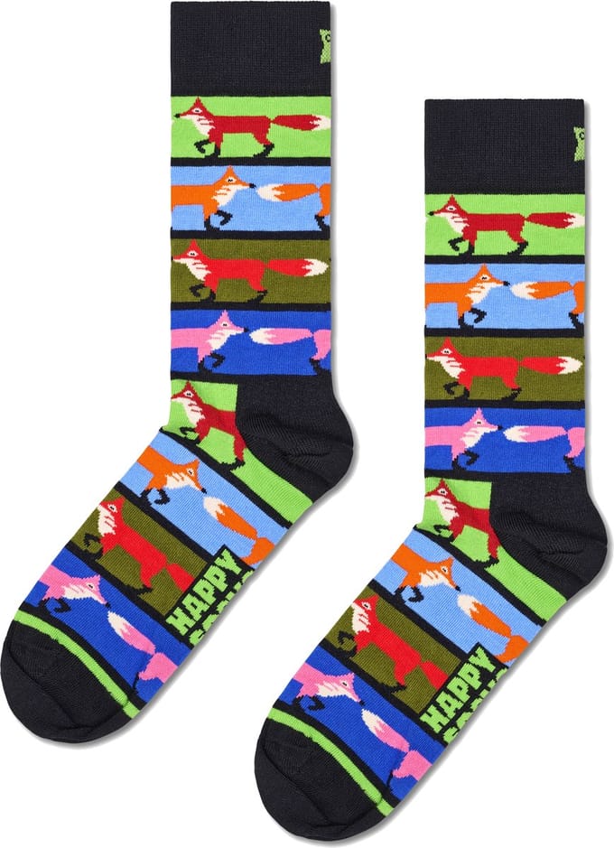 Happy Socks Fox Stripe Sock - unisex sokken - zwart - Unisex - Maat: 36 - 40