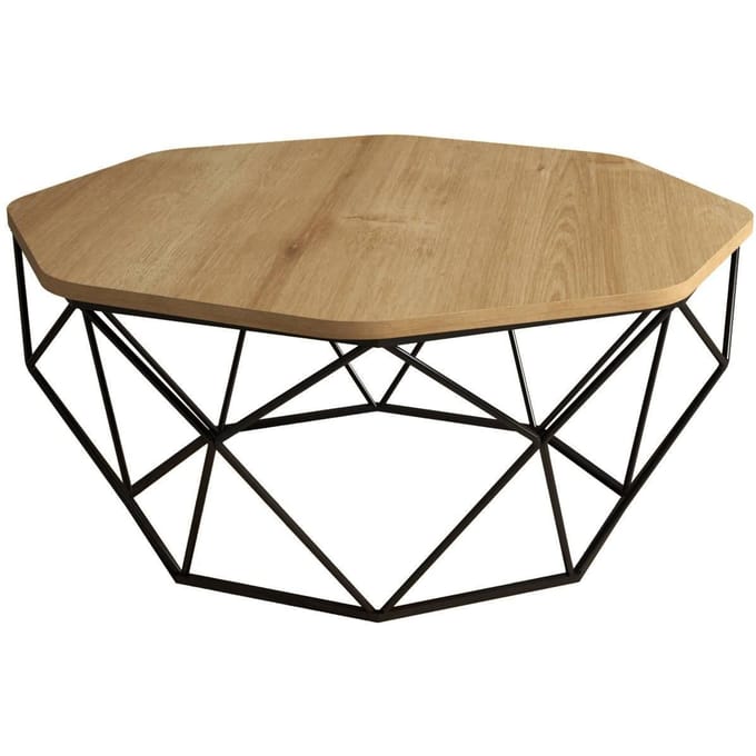 Salontafel - Stijlvol Eiken Design - 90x38x90cm - Duurzaam Melamine Afwerking