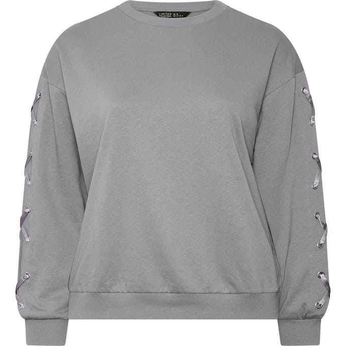 Limited Collection Grijs Sweatshirt Met Oogjes En Veter Size 44