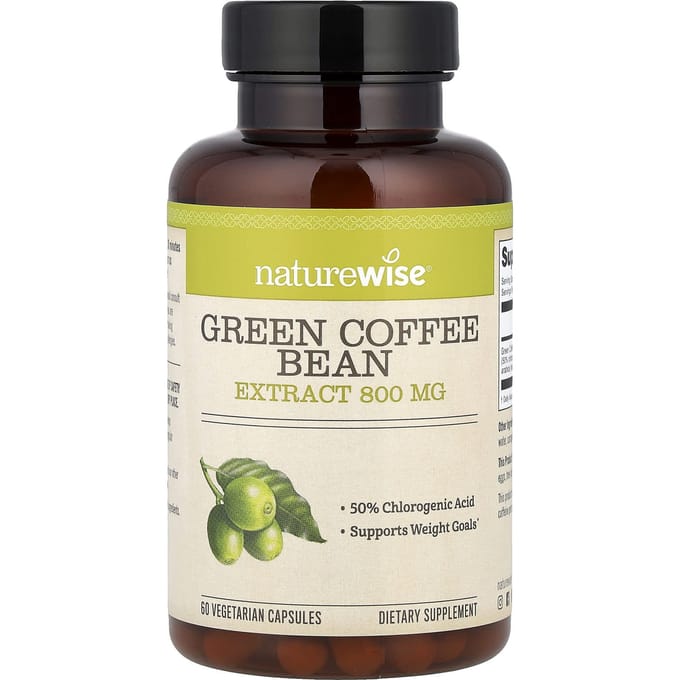 Groene Koffieboon Extract, 800mg, 60 Plantaardige Capsules