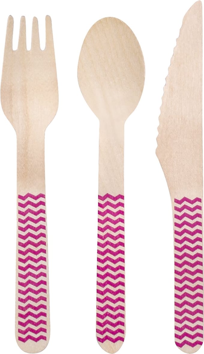Boland - Houten bestekset 18-delig - Geen thema - Tableware - Wegwerp - Tuinfeest - Verjaardag -BBQ