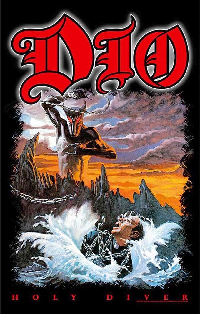 Dio - Holy Diver Textiel Poster - Zwart
