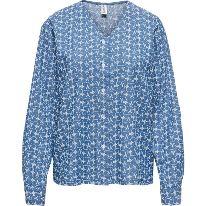ONLY - ONLELVIRA LS PRINT DNM SHIRT GUA - Dames - Blouses