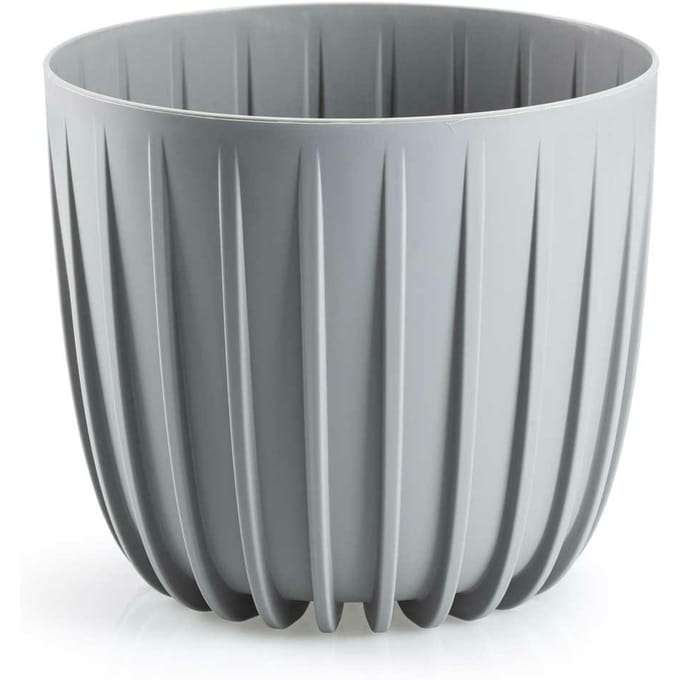 HowHomely Stripped - Bloempot - Grijs - 18xh15,6 cm - Weerbestendig