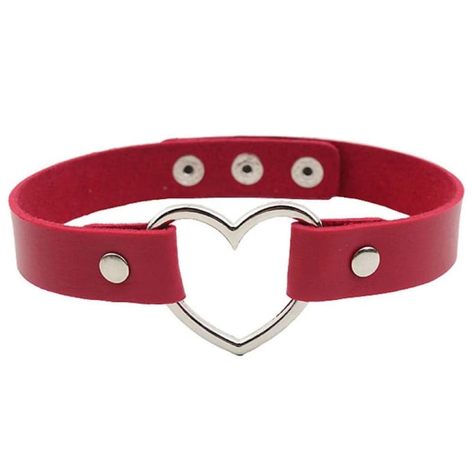 Miresa - sexy hart choker - verstelbaar met drie knopen – Rood