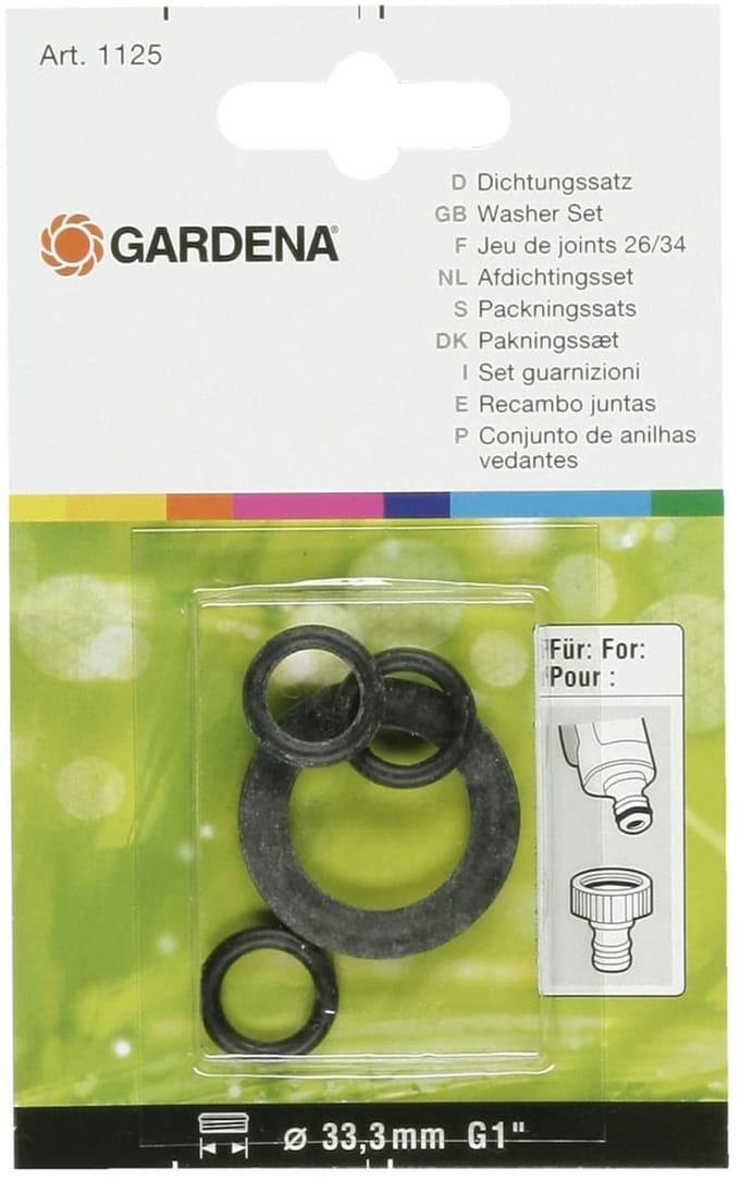 GARDENA ringenset rubber 1" 4-delig