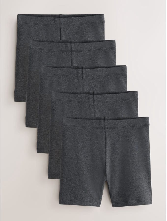 Next - Meisjes - Verpakking van 5 stretchy fietsshorts met hoog katoengehalte - Grijs