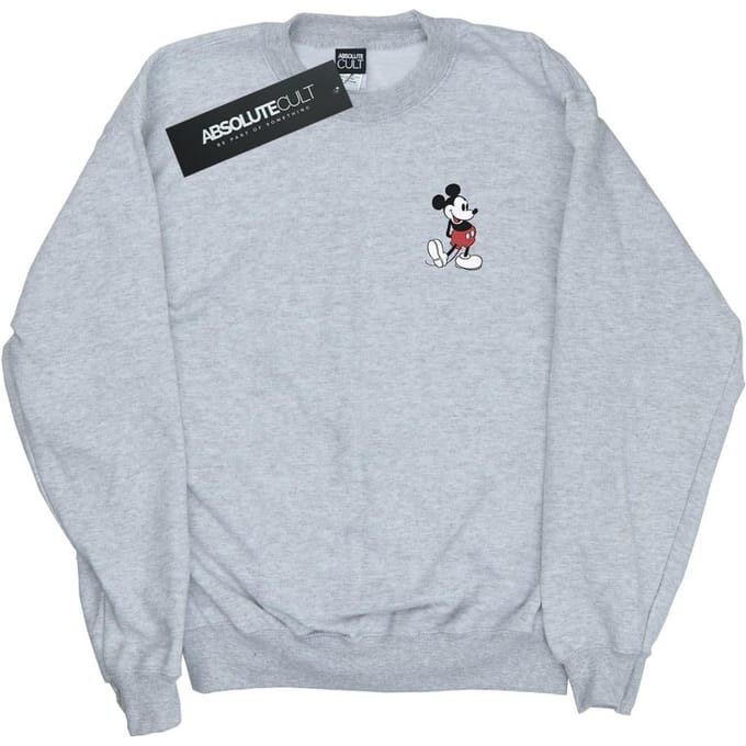 Disney Heren Mickey Mouse Kickin Retro Borst Sweatshirt (Sportgrijs)