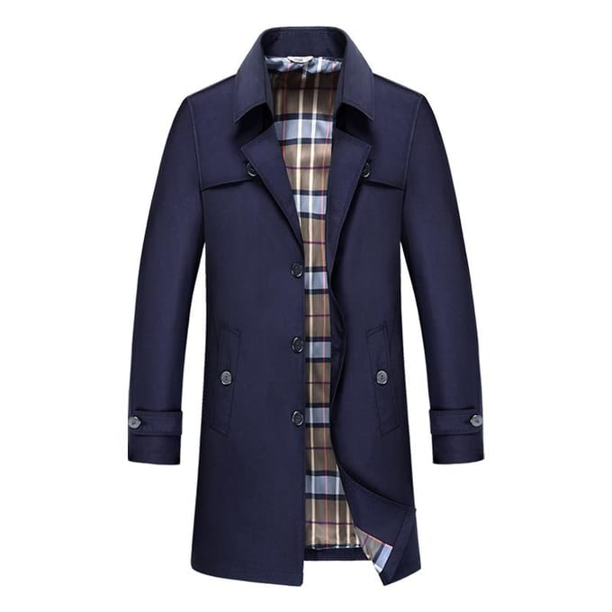 Heren Trenchcoat Herfst en Winter Grote Maat Medium en Lang Herenjack XL gray