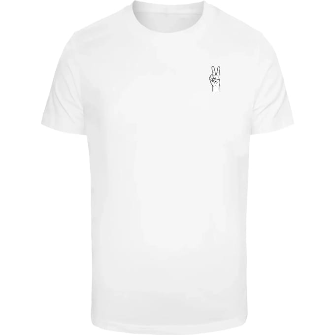 Mister Tee - Peace Hand Heren Tshirt - 5XL - Wit