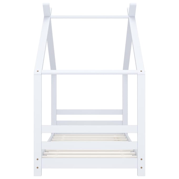 vidaXL - Kinderbedframe - massief - grenenhout - wit - 80x160 - cm