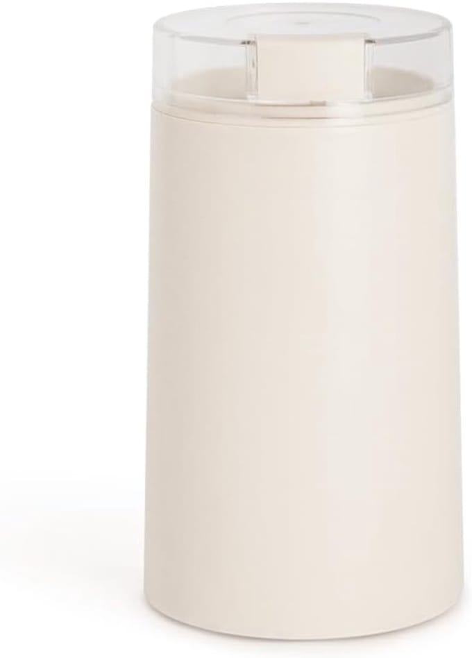 Zyrex® Coffee Grinder - Coffee Molen - Koffie Grinder - 50 Gram - Modern - Crème/Wit - 11cm x 11cm x 18cm