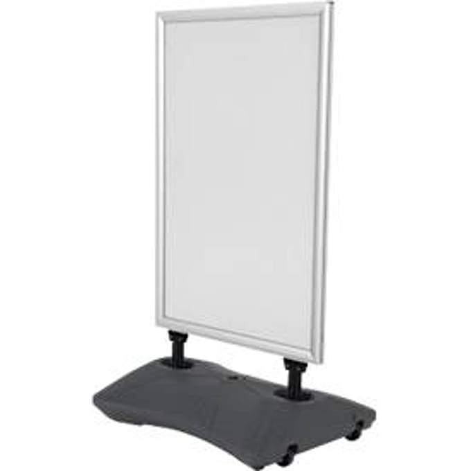 WindPro® GO klantenstop zilver, dubbelzijdig, 33 mm, 19-L basis, stalen veren, PET, 572×819 mm