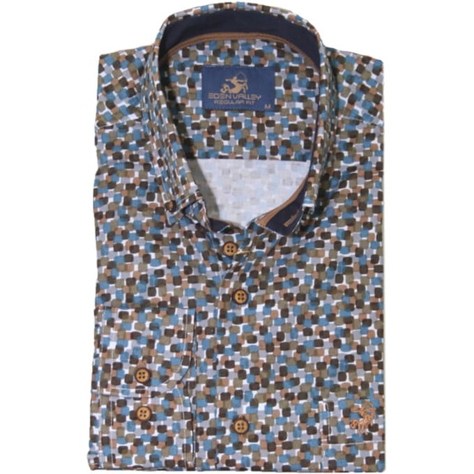 Eden Valley - Lange mouw overhemd - Mannen - XL - Groen - Katoen - 515027 Regular fit