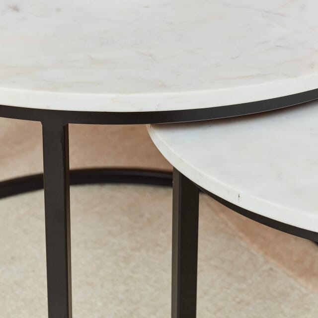 Starfurn salontafel nova white marble 70 cm set van 2